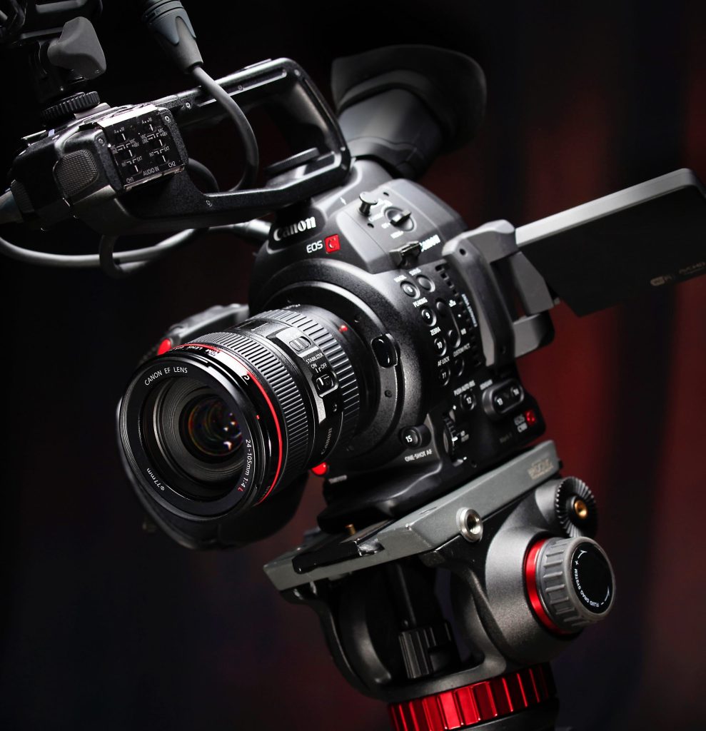 A Canon C100 video camera