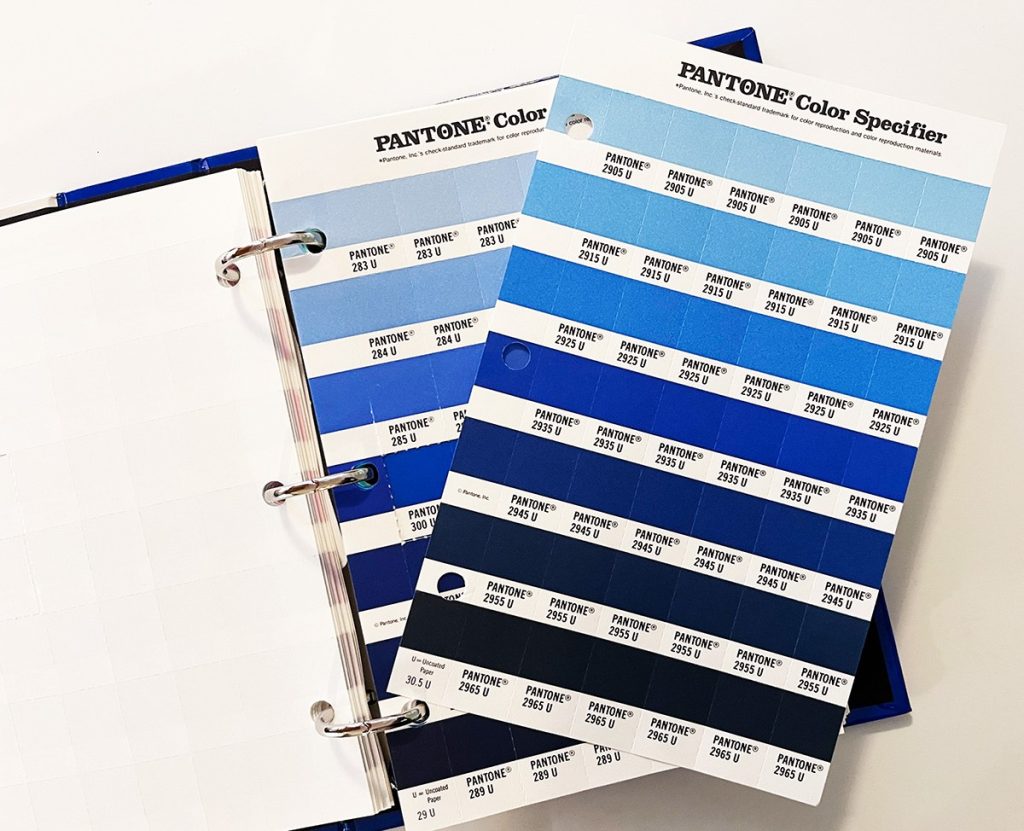Blue colour swatches